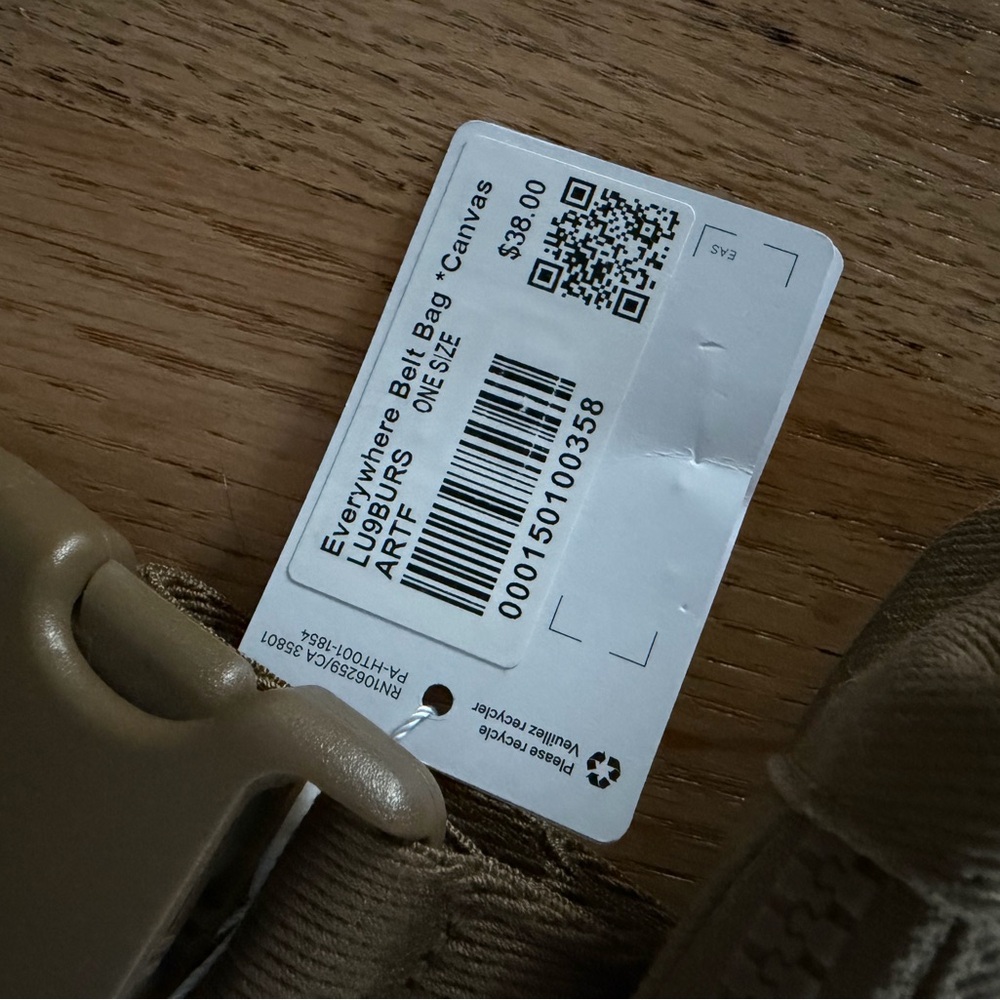 BRAND NEW W TAGS lululemon belt bag *canvas in artifact - Picture 2 of 3